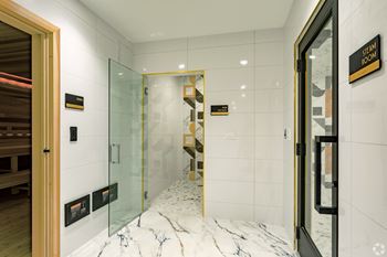 Steam and sauna rooms to relax at Hollywood Heights on the Boulevard Luxury Apartments in Hollywood, FL